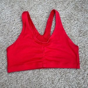 RED COZY COTTON BASIC SPORTS BRA XS